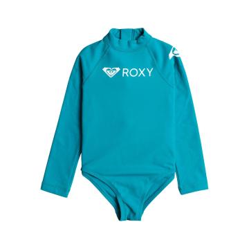 Roxy Girls Heater Long Sleeve Onesie Swimsuit - Crystal Teal