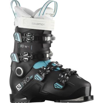 Salomon Women's S/PRO HV 80 IC Boots - Black / Scuba Blue / White