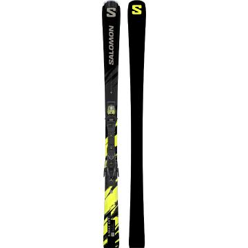 Salomon 2023 E S/MAX 8 XT Skis + M11 GW F80 - Black / Neon Yellow