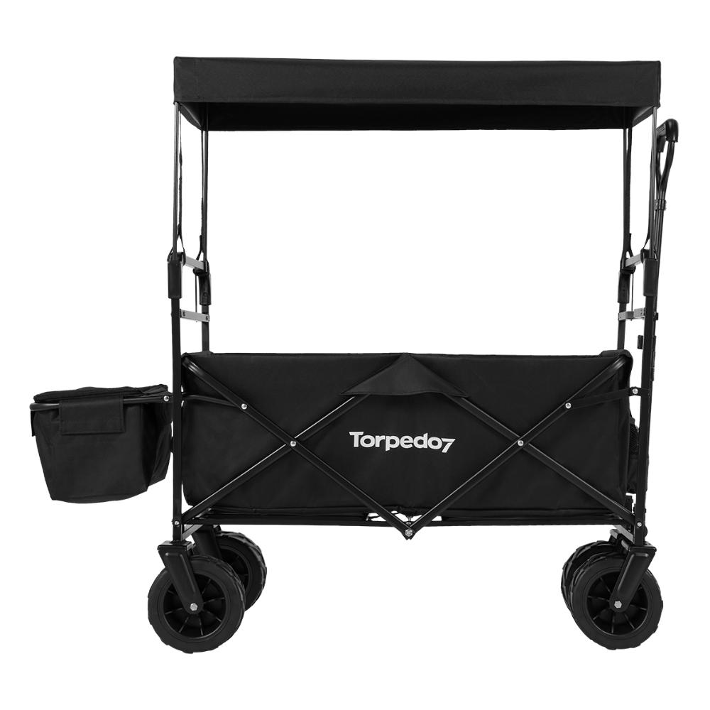 Premium All Terrain Beach Cart With Canopy - Black