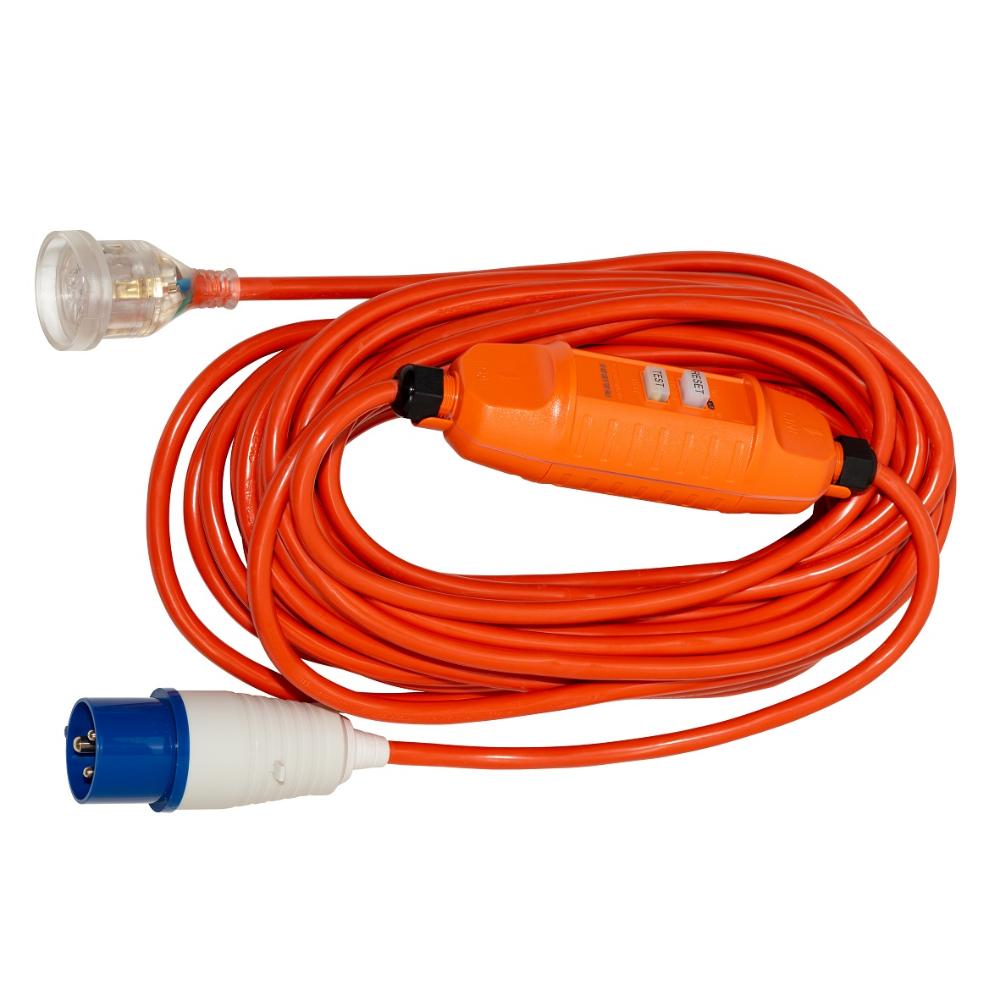 Camp Ground Power Lead with RCD 15m