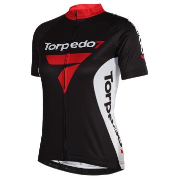 Torpedo7 Women's Team Road Short Sleeve Jersey - Black/White/Red