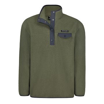 Torpedo7 Men's Fleece 1/4 Snap Sweatshirt - Deep Lichen Green 