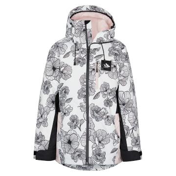Torpedo7 Youth Girls Roller Snow Jacket - Black / White Floral 