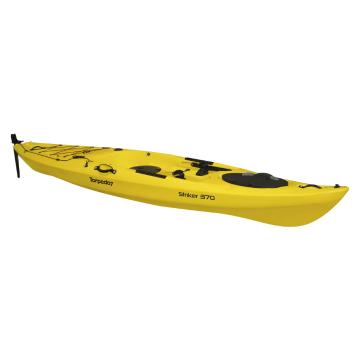 Torpedo7 Striker 370 Single Fishing Kayak with Rudder Kit V2 3.7m - Yellow
