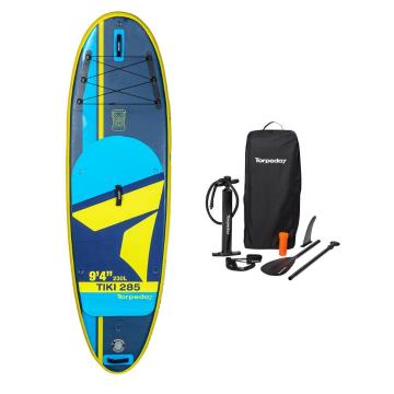 Torpedo7 Tiki IV 285 Inflatable Stand Up Paddleboard 9'4" - Blue / Yellow