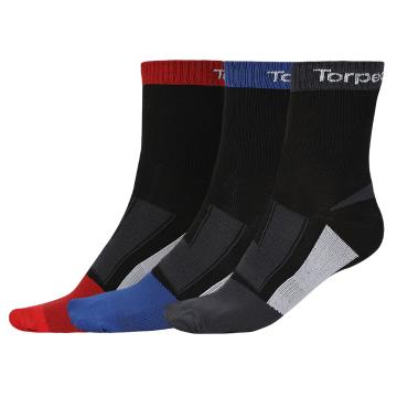 Torpedo7 Peloton 3 Pack Sock - Red/Blue/Grey