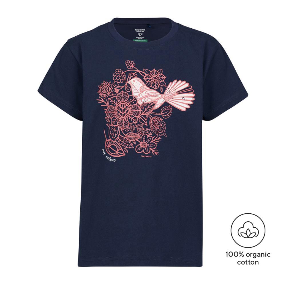 Girls Organic Graphic Short Sleeve Bird T-Shirt