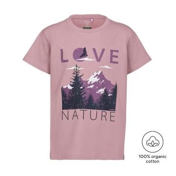 Torpedo7 Girls Organic Graphic Love Nature T-Shirt - Elderberry