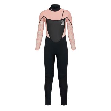 Torpedo7 Youth Girls Evo 3.2 Long Sleeve Steamer Wetsuit - Black/Pink Floral