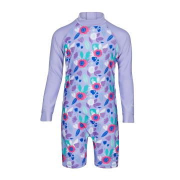 Torpedo7 Kids Wave Long Sleeve Swimsuit - Purple Floral