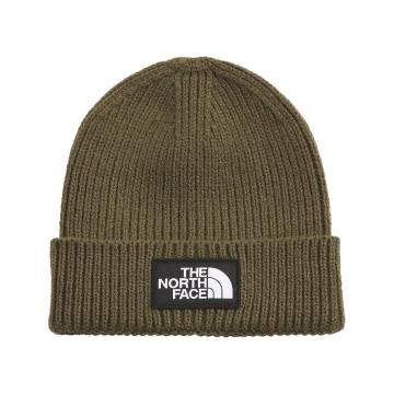 The North Face Logo Box Cuffed Beanie - Military Olive