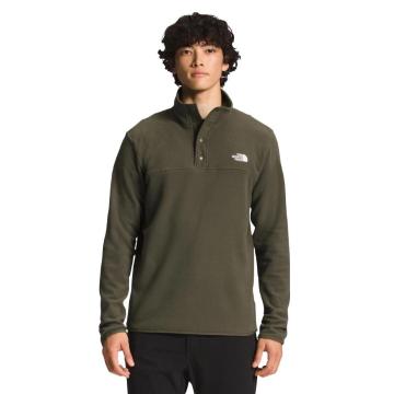 The North Face Men's TKA Glacier Snap-Neck Fleece - New Taupe Green