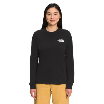The North Face Women's Long Sleeve Brand Proud T-Shirt - Tnf Grey Heather / Tnf Black