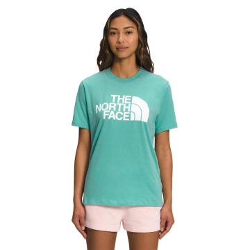 The North Face Women's Short Sleeve Half Dome Cotton Tee - Wasabi-Tnf White