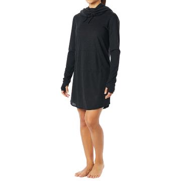 TYR 2022 Women's Solids Zoe Hooded Beach Cover Dress - Black