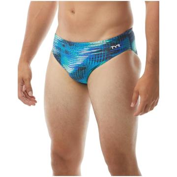 TYR Men's Racer Swimsuit - Blue / Green