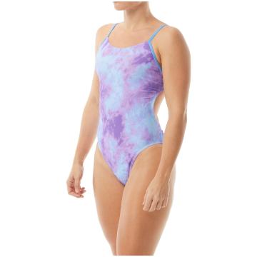 TYR 2022 Women's Acid Wash Cutoutfit Swimsuit - Blue/Purple