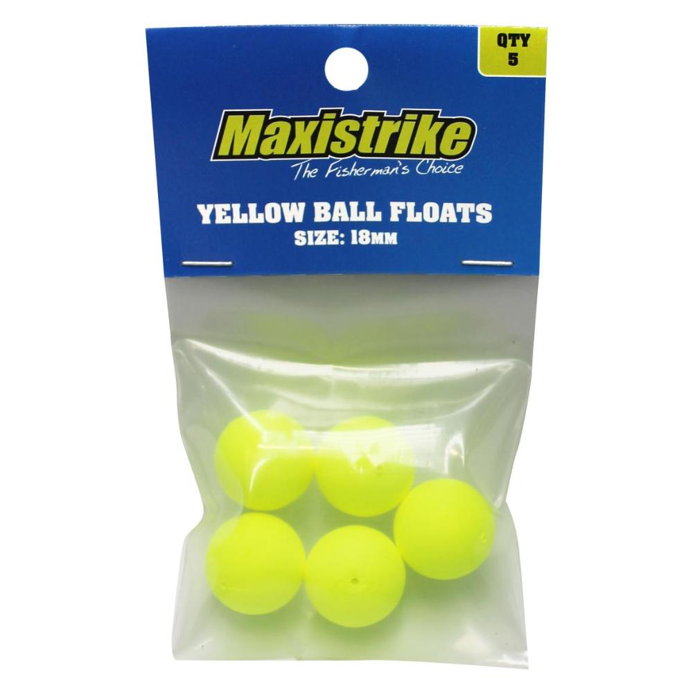 Yellow Ball Floats 18mm 5 Pack