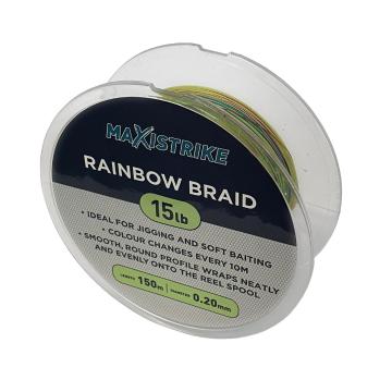 Maxistrike Rainbow Braid 15lb 150m 4 Strand