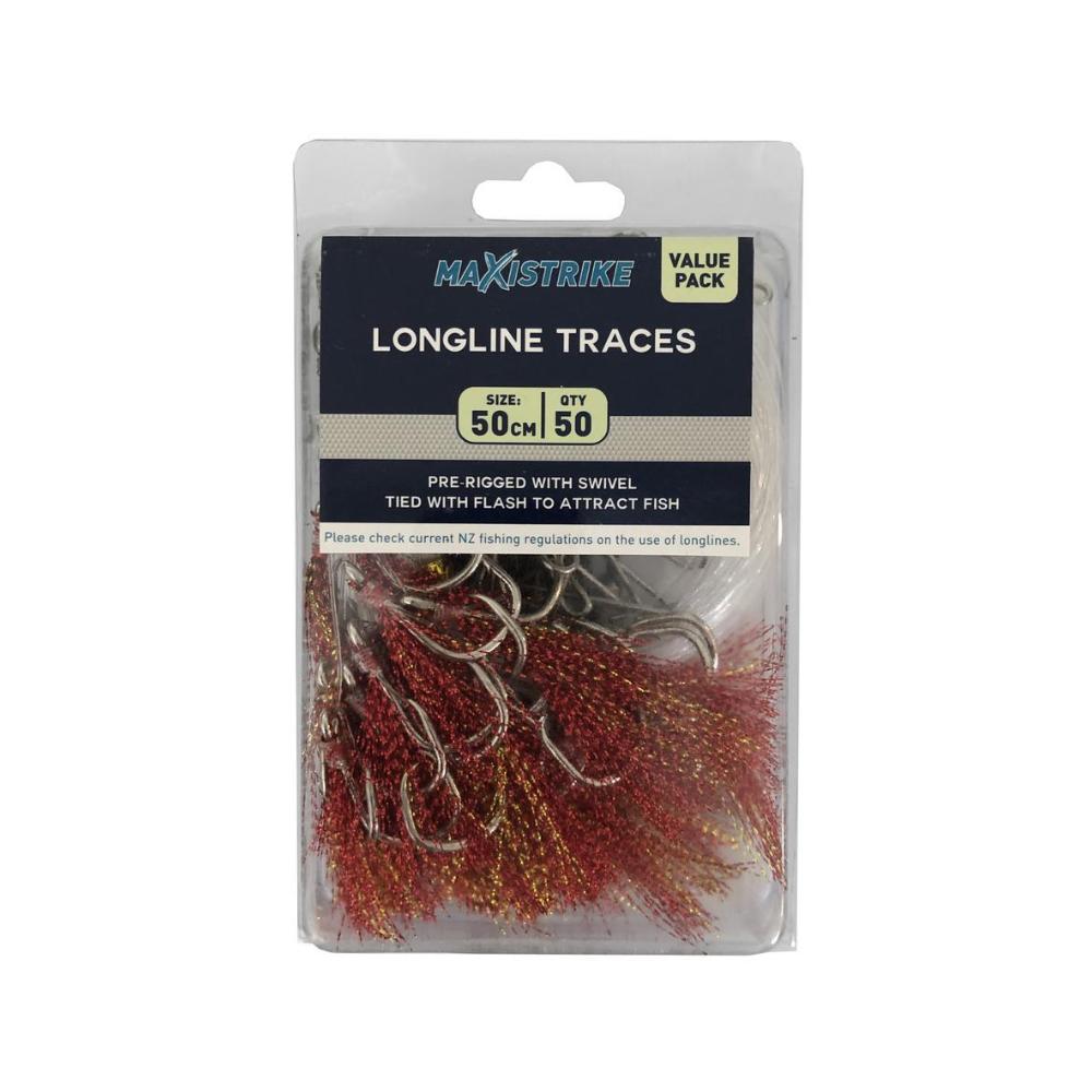 Pre Rigged 50cm Longline Traces 50 Pack