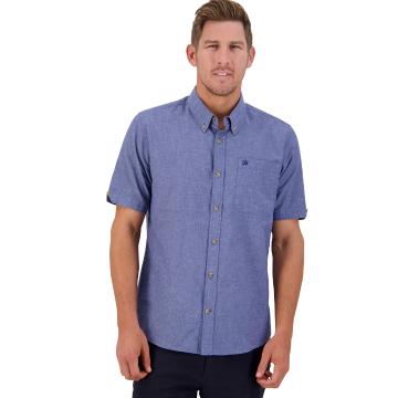 Swanndri Men's Lowell Short Sleeve Shirt - Blue