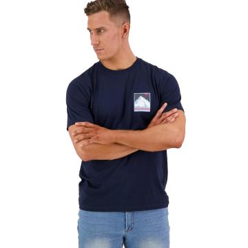 Swanndri Men's High Alpine Print T Shirt - Navy