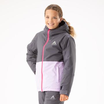 Ascent Youth Girls Bluebird Snow Jacket - Charcoal / Purple