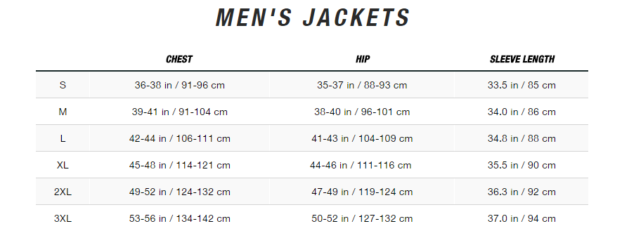 the north face kids size chart