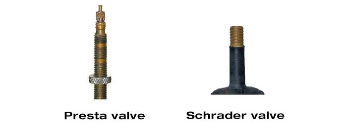 presta and schrader valve types